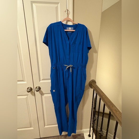 WonderWink Royal Blue Jumpsuit - Picture 1 of 2